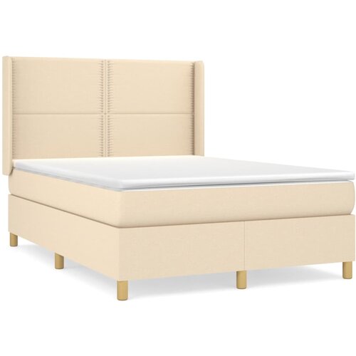 Maison Chic Box spring postelja - Vzmetna postelja z vzmetnico krem 140x190 cm blago SL20199, (21881434) Cene