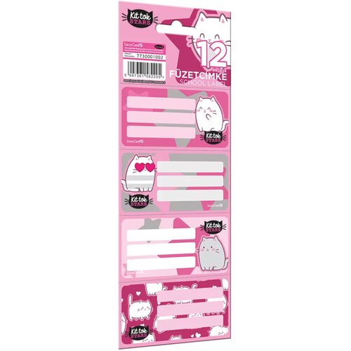 ICO Lizzysuli Kittok stars naljepnica za bilježnicu s uzorkom mace na listu dimenzija 22 x 8 cm Slike