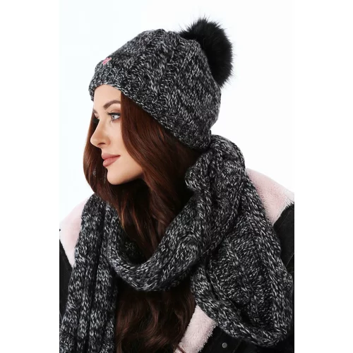 Fasardi Winter set, black hat and scarf