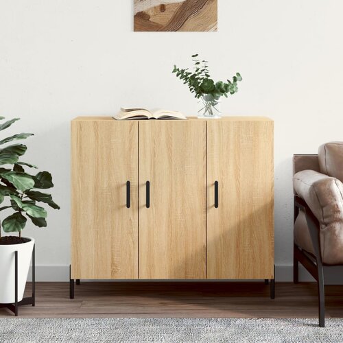 vidaXL Komoda sonoma hrast 90x34x80 cm konstruiran les Cene