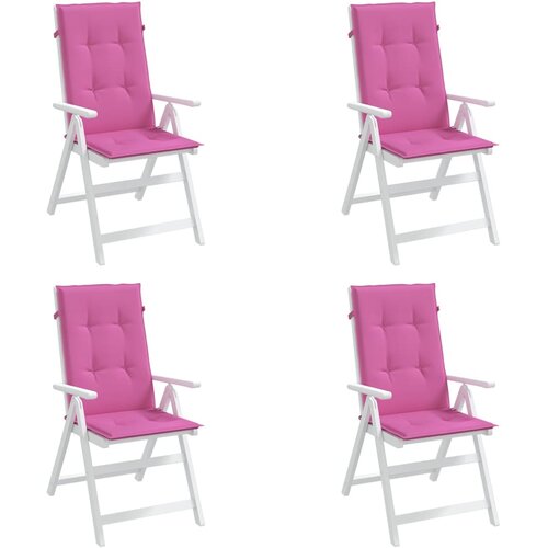  Jastuci za stolicu s visokim naslonom 4 kom ružičasti tkanina 120 x 50 x 3 cm Slike