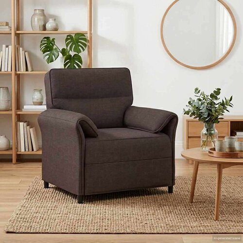SOFA 100% poliester metalna konstrukcija MDF &Scaron;perploča - Tamno smeđa 1-Sjedalo (70 cm) Cijene