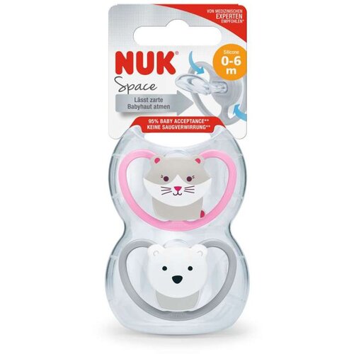 Nuk tolažilna duda - silikon18-36m, 2 kos/box Space Slike