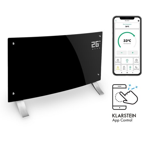 Klarstein Bornholm Curved Smart, konvekcijski grijač, 2000 W, kontrola primjene, crna Cijene