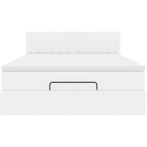 VidaXL otomanski okvir kreveta s madraca bijela 140x200cm umjetna koža Slike