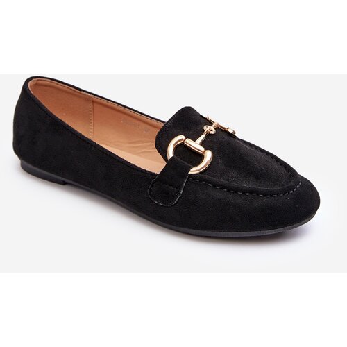 Kesi Women's loafers with eco-suede trim, Black Winalita Slike