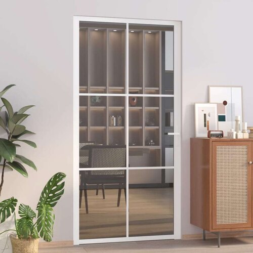  Unutarnja vrata 102 5x201 5 cm bijela od ESG stakla i aluminija Cene