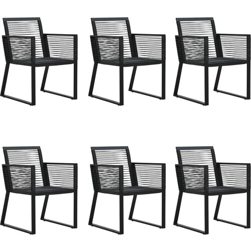  7-dijelni vrtni blagovaonski set od PVC ratana crni Slike
