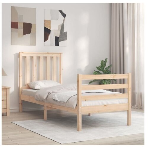 vidaXL Okvir kreveta s uzglavljem 2FT6 mali jednokrevetni masivno drvo Cijene