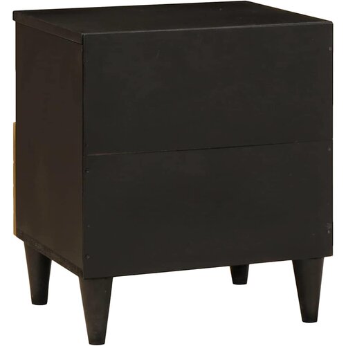  Noćni ormar Crna i zlatna 40 x 33 x 46 cm Konstruirano drvo Slike