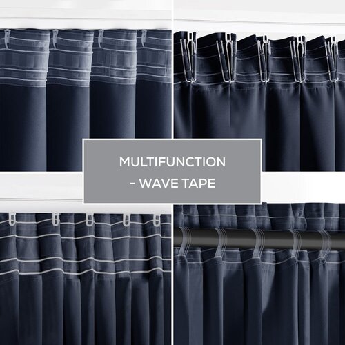 Restilo Temno modra zatemnitvena izolacijska zavesa 140x270 cm Pleat &amp;ndash; Slike
