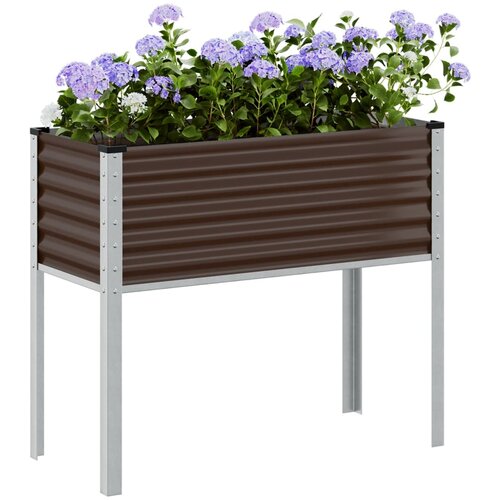 vidaXL Vrtna greda rjava 100x41x90 cm jeklo Cene