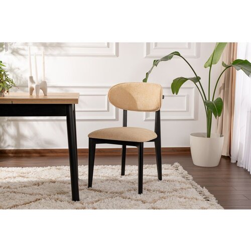 Hanah home stolica lionte - beige, black beigeblack chair set (2 pieces) Slike