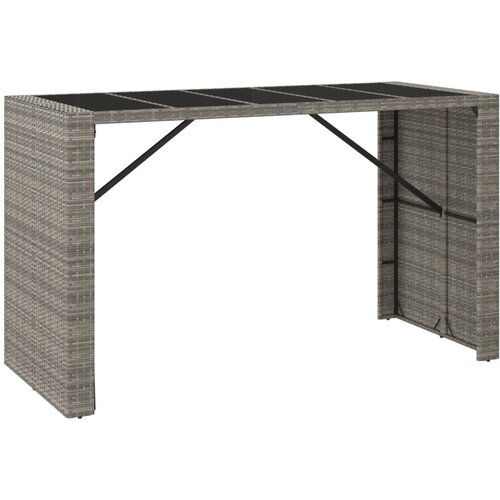  7-dijelni vrtni barski set s jastucima sivi od poliratana Siva 180 x 70 x 110 cm Slike