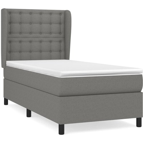 Maison Chic Box spring postelja - Vzmetna postelja z vzmetnico temno siva 90x200 cm blago SL13418, (21905403) Cene