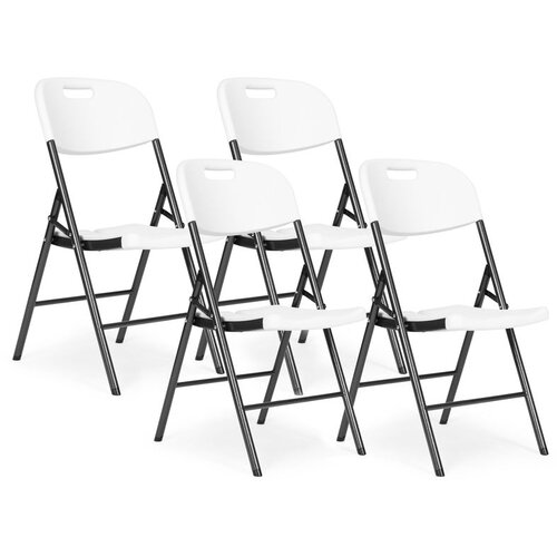 ModernHome set od 4 sklopive stolice &ndash; za dom i ugostiteljstvo, metal i HDPE, bijele Cijene