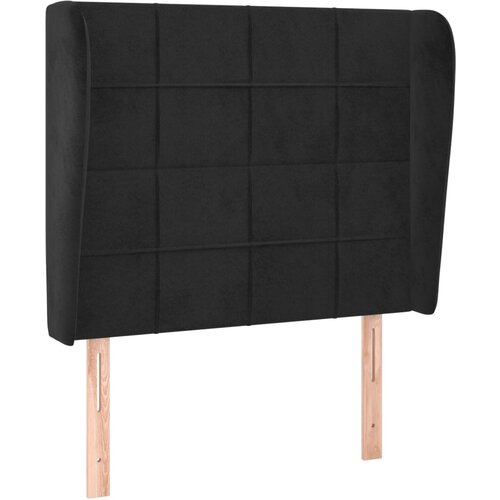 VidaXL Vzglavje z u&amp;scaron;esi črno 83x23x118/128 cm žamet, (20932671) Slike