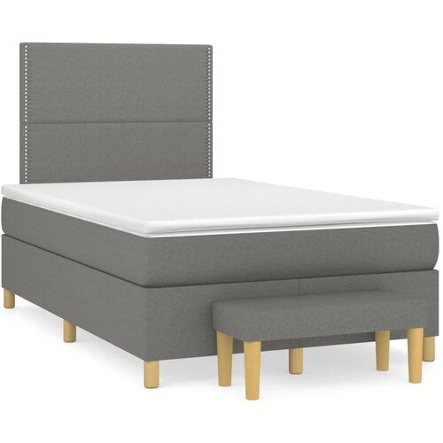 VidaXL Krevet box spring s madracem tamnosivi 120 x 190 cm tkanina Slike