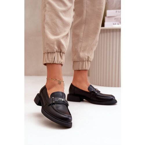 Kesi Elegant women&amp;#039;s loafers made of natural leather black vinceza Slike