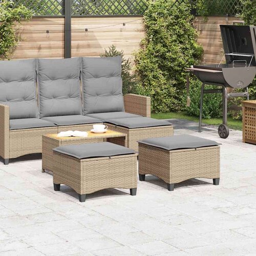 vidaXL Vrtni tabure s jastucima 2 kom bež 55x55x36 cm poliratan Cijene