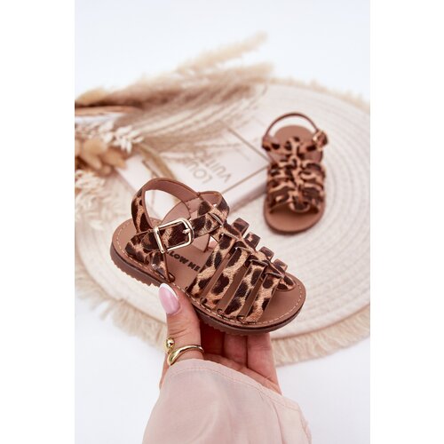 Boto Girls' Children's Sandals Made Of Eco Leather Leopard Mariana Cene