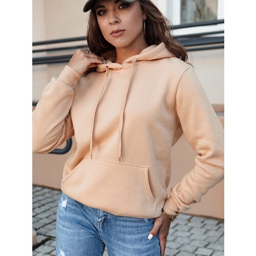 DStreet Bluza damska BASIC z kapturem kamelowa Slike