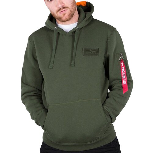 Alpha Industries Pulover mo&amp;scaron;ka, zelena barva, s kapuco Slike
