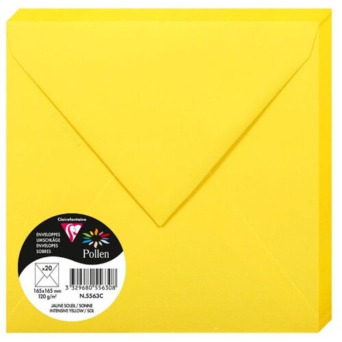 Clairefontaine kuverte Pollen 165x165mm 120gr intensive yellow 1/20 Slike