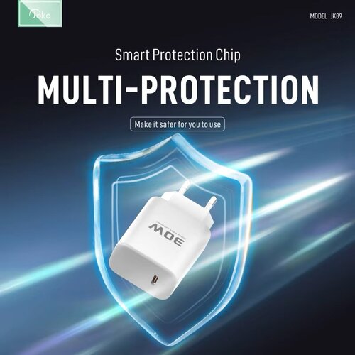  Kućni punjač KONFULON Joko JK89+DC66 PD 30W sa kablom Type-C na iPhone Lightning beli 1m Cene