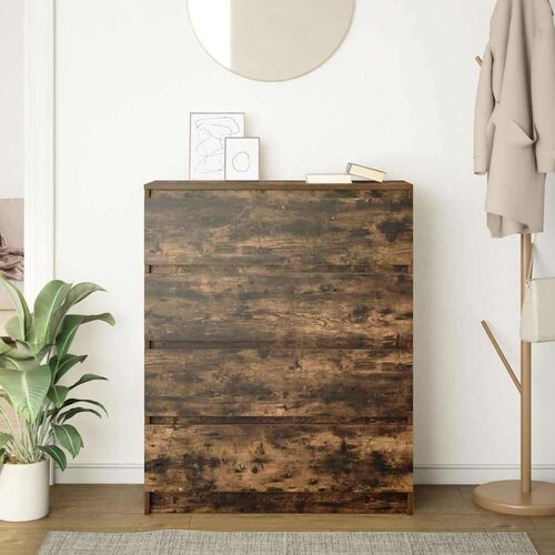 VidaXL Komoda boja dimljenog hrasta 80x35x99 cm konstruirano drvo Slike