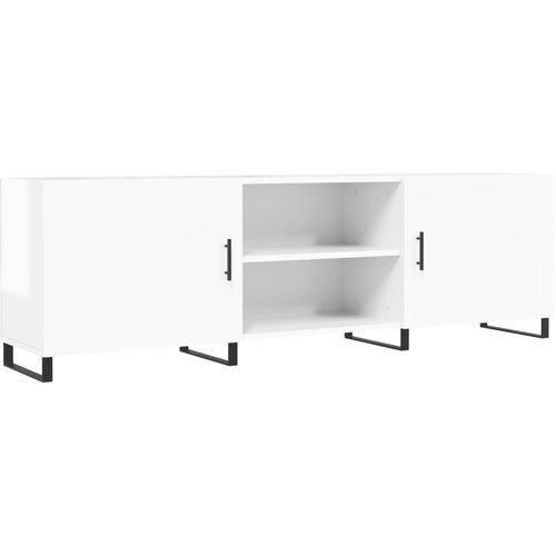 Maison Chic TV omarica - TV stojalo - Televizijska omarica visok sijaj bela 150x30x50 cm inženirski les, (21701758) Slike