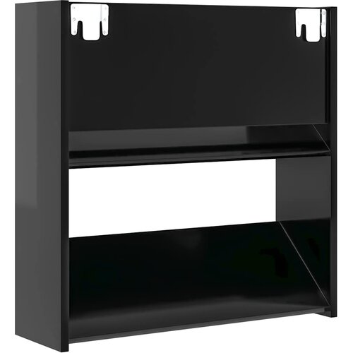  Zidni ormarići za cipele 4 kom sjajni crni 60x18x60 cm drveni Slike