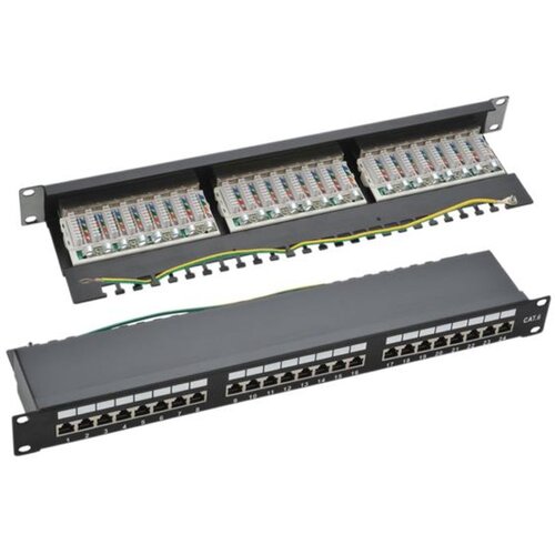 NaviaTec Cat6 Shielded 24-Port Patch Panel Black Cijene