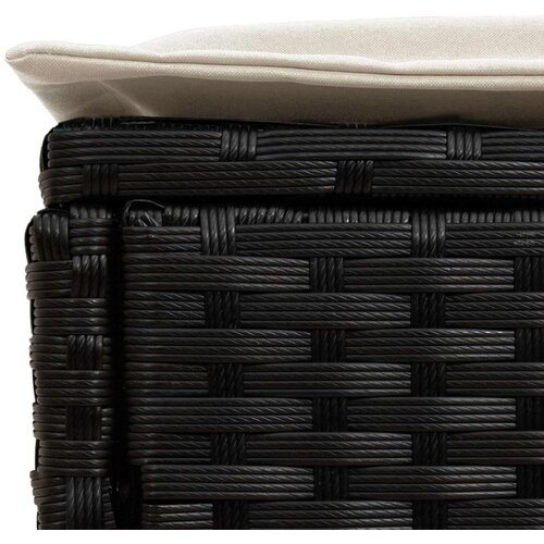  Vrtni otoman 2 Komad Crna i Krema 38 x 38 x 45 cm PE ratan Slike