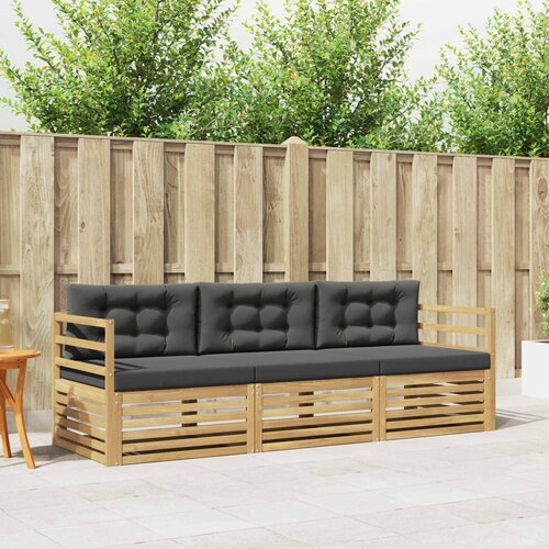  Set vanjskih sofa 3 kom. Bijela i antracit Poliester Cene