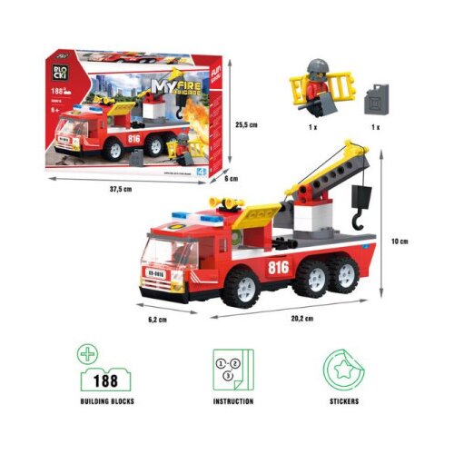  Kocke blocki vatrogasni kamion sa kranom ( 76/0816 ) Cene
