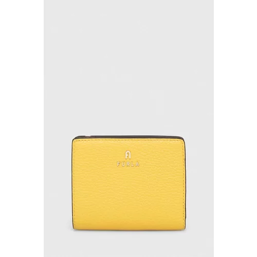 Furla Usnjena denarnica ženski, rumena barva