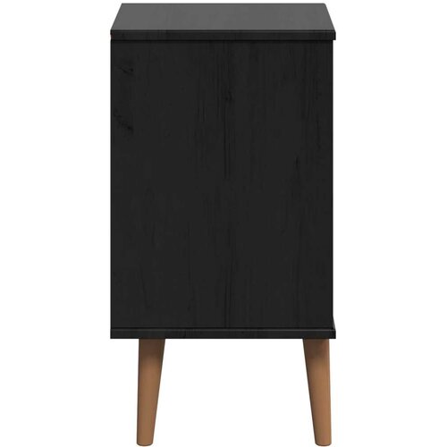  Noćni ormar s ladicama Crna 40 x 35 x 65 cm Masivna borovina - Crna Slike