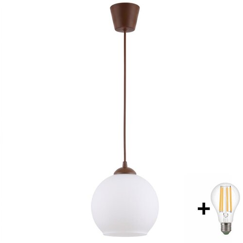 Brilagi LED luster na sajli RETRO GLASS 1xE27/60W/230V Ø 15 cm braon/bela Cene