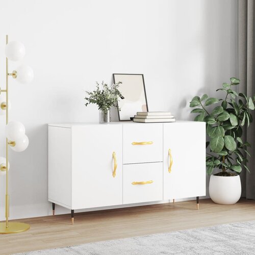 VidaXL Komoda bela 100x36x60 cm inženirski les Slike
