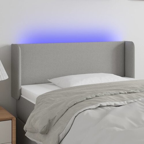 The Living Store LED posteljno vzglavje svetlo sivo 93x16x78/88 cm blago - LED Vzglavje, (21659272) Slike