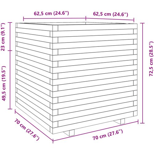  Vrtna sadilica vo&amp;scaron;tano smeđe boje 70x70x72,5 cm od borovine Slike