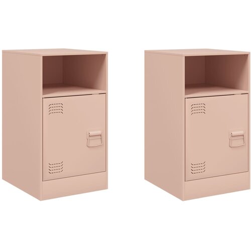 Maison Chic Dvo delni komplet Nočne omarice - Nočne mize roza 34,5x39x62 cm jeklo, (21687775) Slike