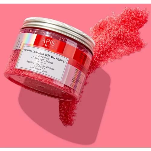 Apis Natural Cosmetics Cranberry Vitality relaksacijska sol za kopel z minerali Mrtvega morja 650 g