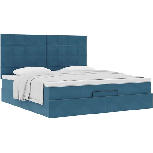 vidaXL otomanski okvir kreveta s madracima plavi 180x200cm bar&scaron;unasti Cijene