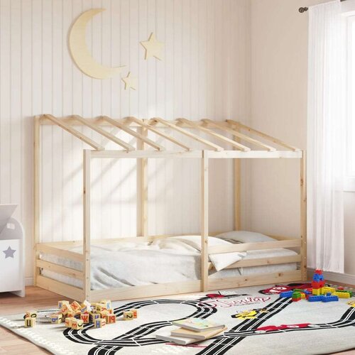 vidaXL Dječji krevet s krovom 90 x 200 cm od masivne borovine Cene