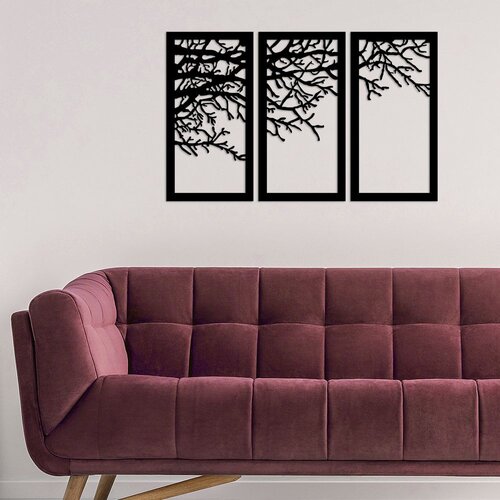 Wallity Zidna dekoracija Agaç 11, 112 x 70 cm, Crna Cene