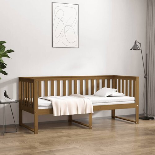  Dnevni ležaj smeđa boja meda 75x190 cm od masivne borovine Slike