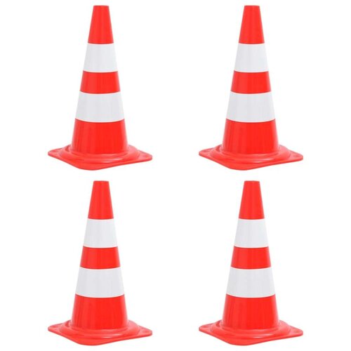 vidaXL Odsevni prometni stožci 4 kosi rdeči in beli 50 cm Cene