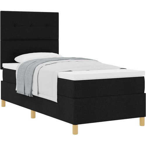 VidaXL Vložna postelja z vzmetnico črna 80x200 cm tkanina Slike